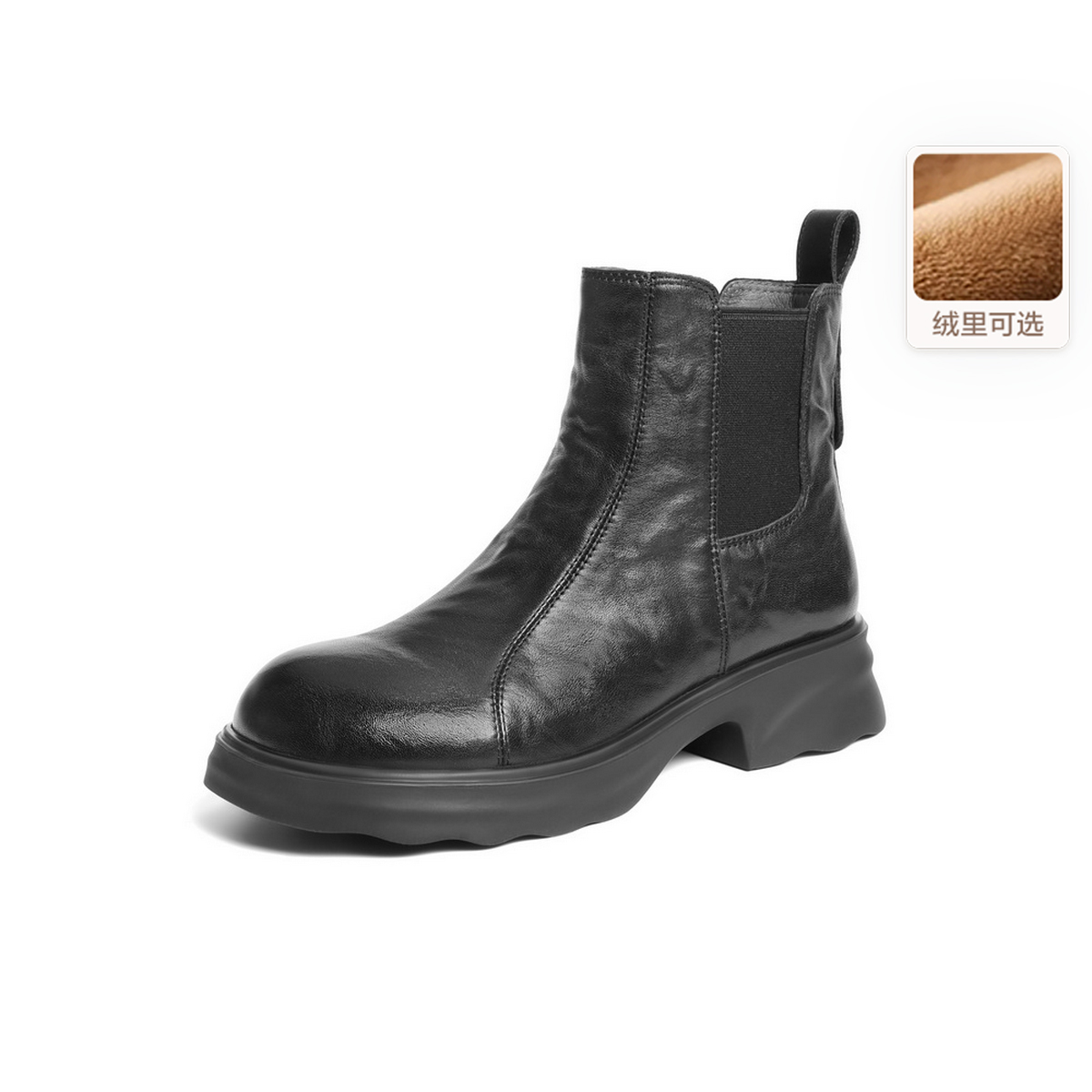 百丽25冬新款加绒休闲短靴