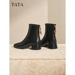 TATA他她靴子女2025秋冬季新款加绒时装短靴瘦瘦鞋子WYX04DD5