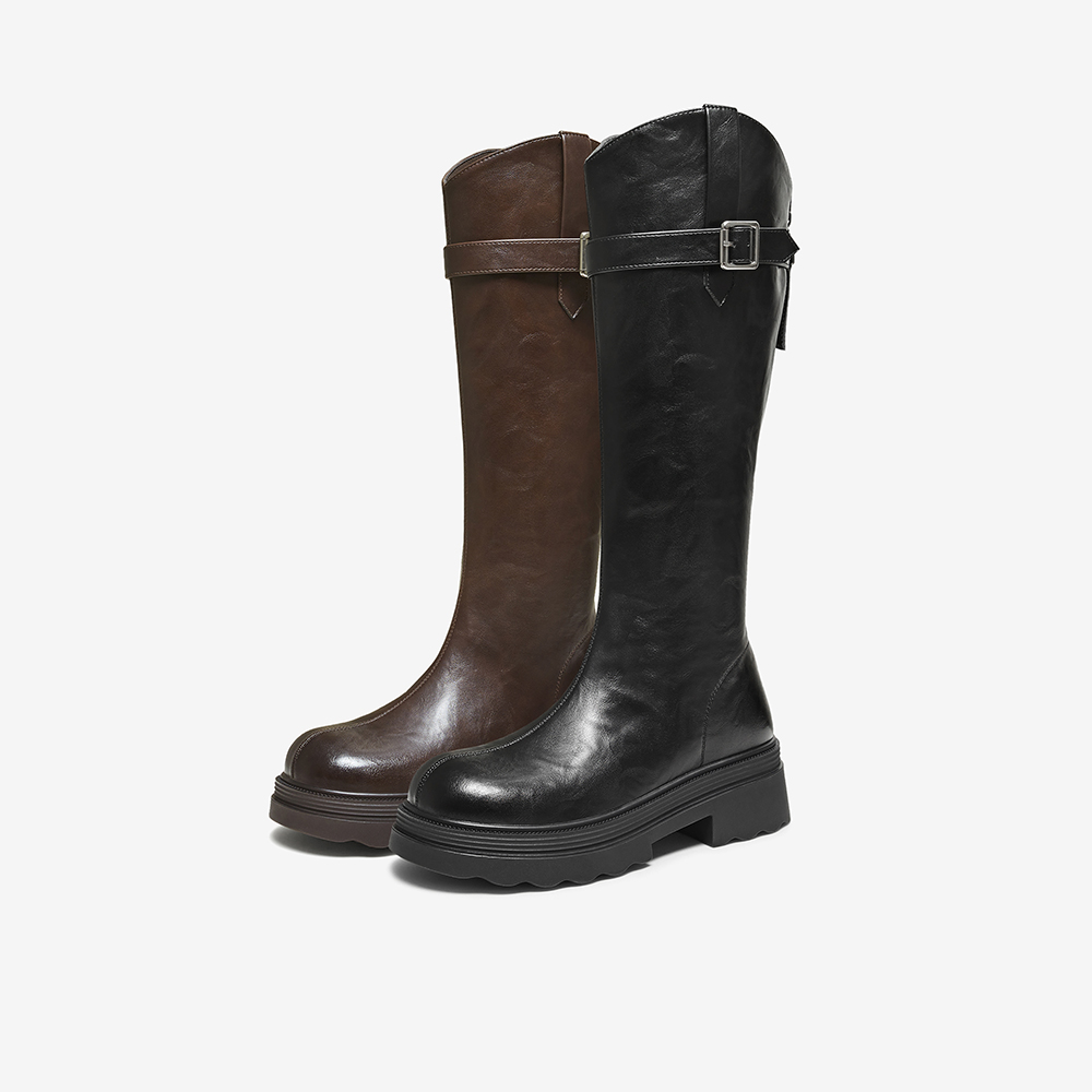 百思图2025冬季新款骑士靴