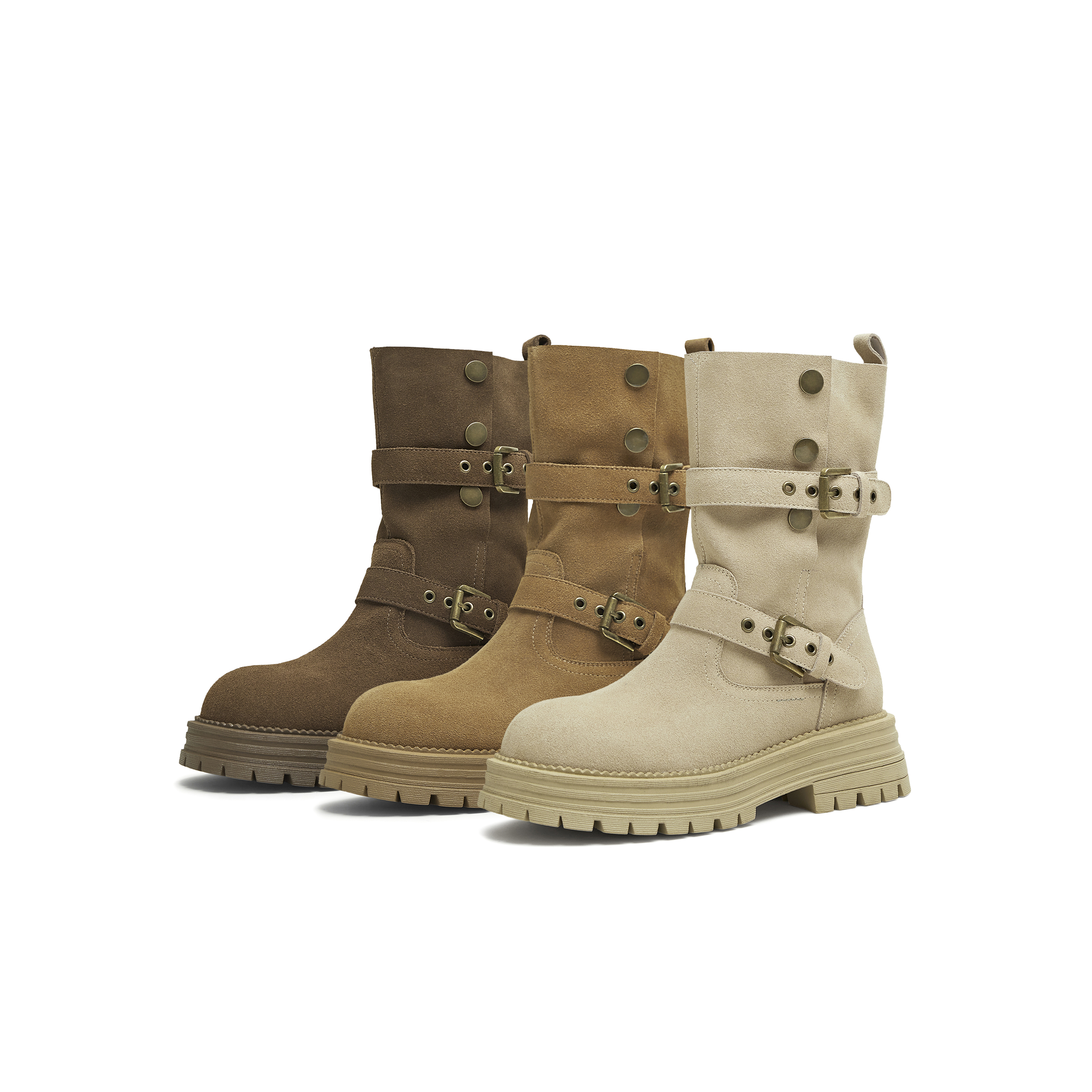 吴宣仪同款天美意复古厚底西部靴