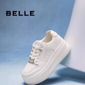 厚底小白鞋 女25年春季 新款 百丽女鞋 百搭运动休闲板鞋 D4M1DAM5