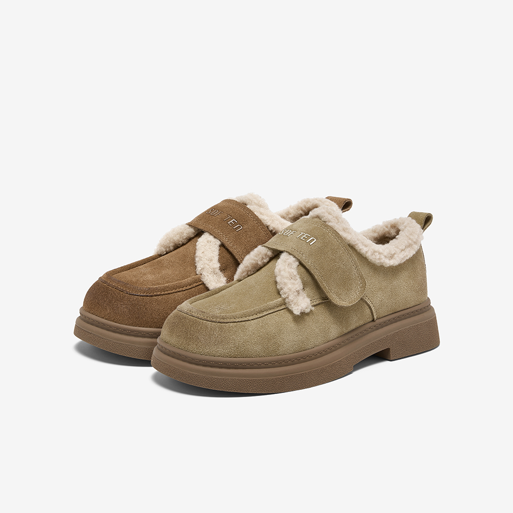 百思图2025冬季新款真皮毛毛鞋