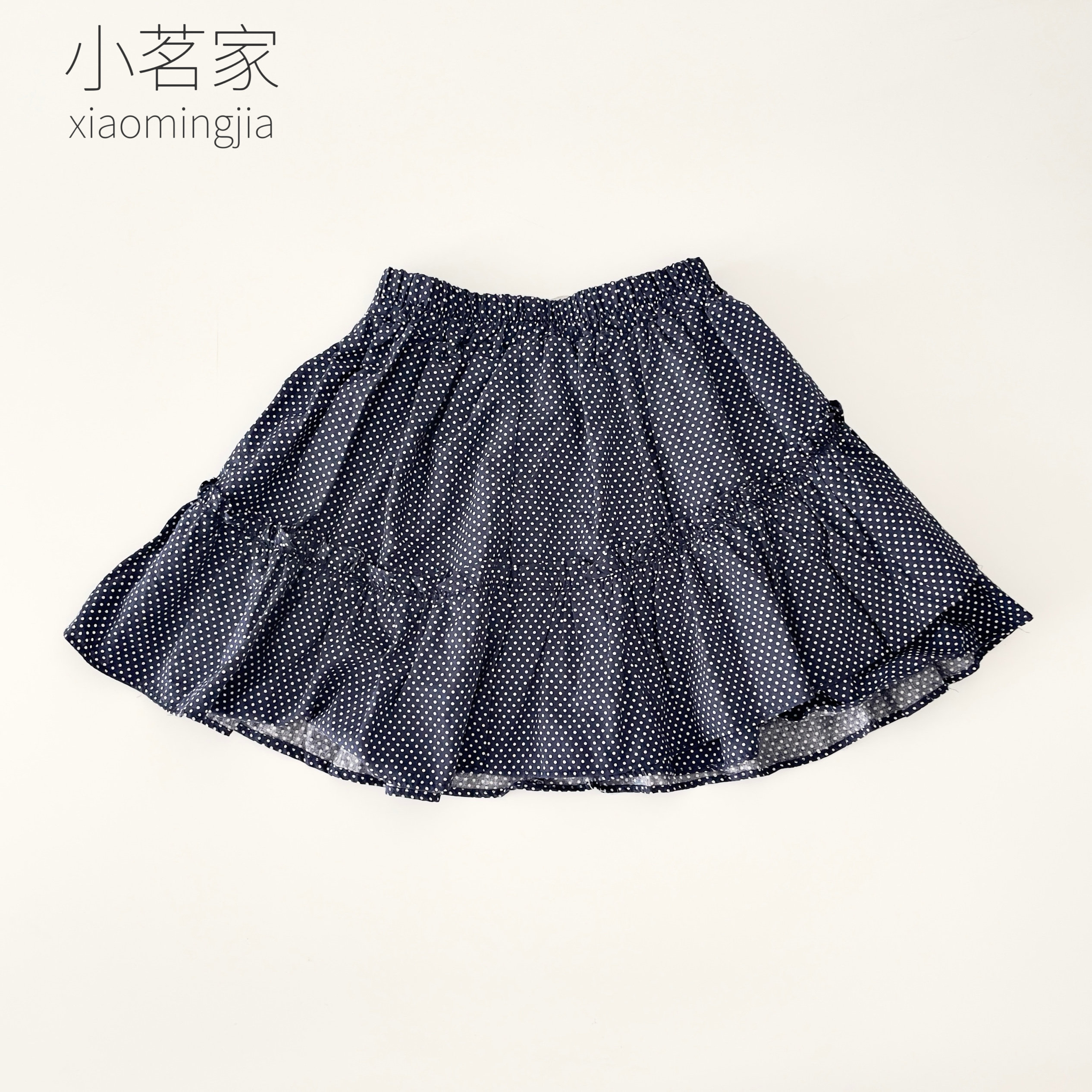 东大萌日系森女甜美小清新个性波点拼接95棉料半身裙小童品牌