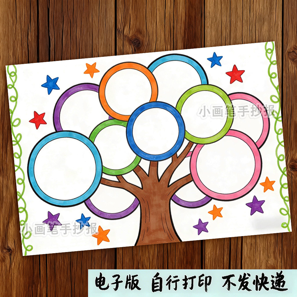 通用大树思维导图手抄报小学生语文数学英语单元知识复习总结图片