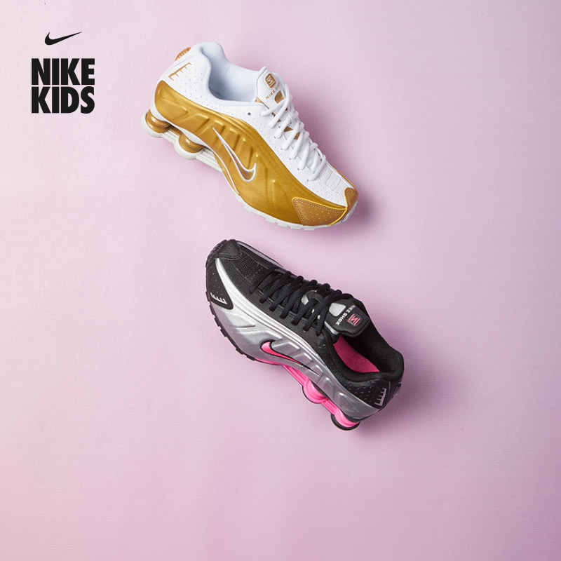 耐克大童透气气柱鞋春季男女童缓震运动鞋NIKE SHOX R4 CW2626