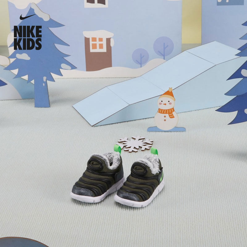 耐克毛毛虫婴童毛绒运动鞋冬季男女童轻便软底一脚蹬NIKE DO5888