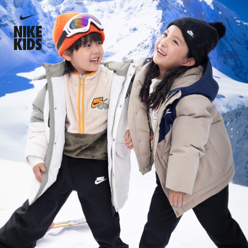 耐克幼童珊瑚绒长袖上衣男童加绒叠搭刺绣贴片柔软NIKE IQ6119