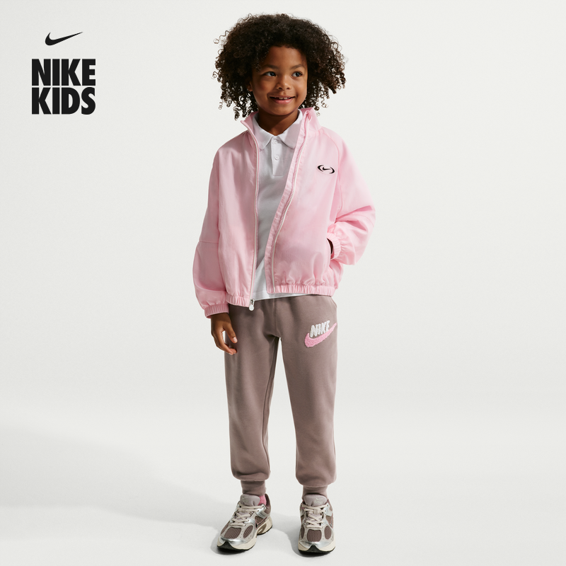 耐克幼童柔软加绒长裤男女童针织锥形舒适运动裤NIKE CLUB IO5967