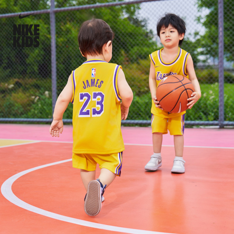 Nike耐克官方男童湖人队Icon NBA勒布朗·詹姆斯婴童球衣HF7717