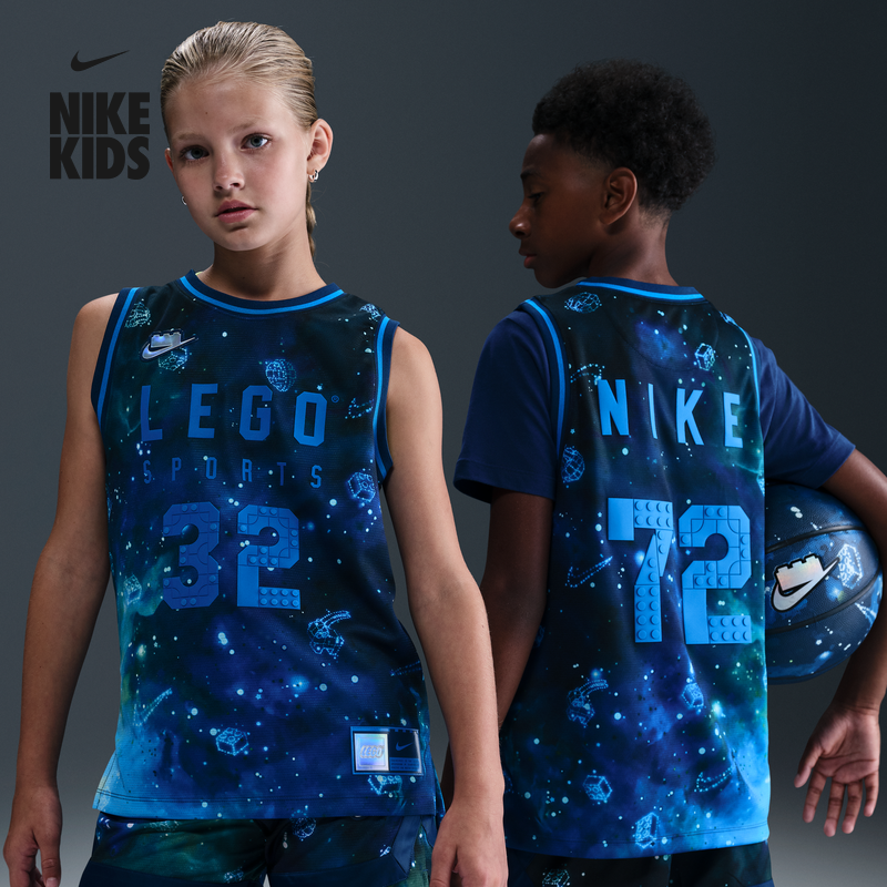 耐克乐高联名大童宽松速干球衣冬季新款男女童NIKE X LEGO HV6734