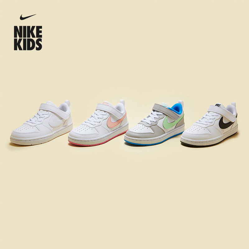 耐克酷菠萝幼童平底运动鞋春季男女童低帮板鞋NIKE COURT DV5457