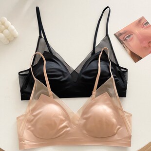 GULIBERRY细肩带隐形粉底液内衣女大胸显小防下垂收副乳文胸罩