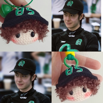 纯手工成品钩织可爱王一博YIBO卷毛大头玩偶挂件周边包包挂件钥匙