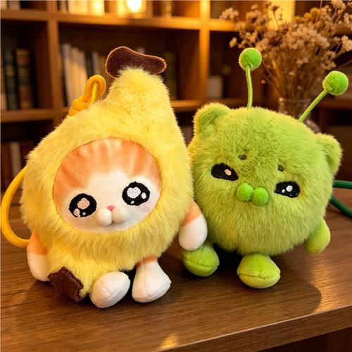 绿色外星猫解压捏球毛绒玩