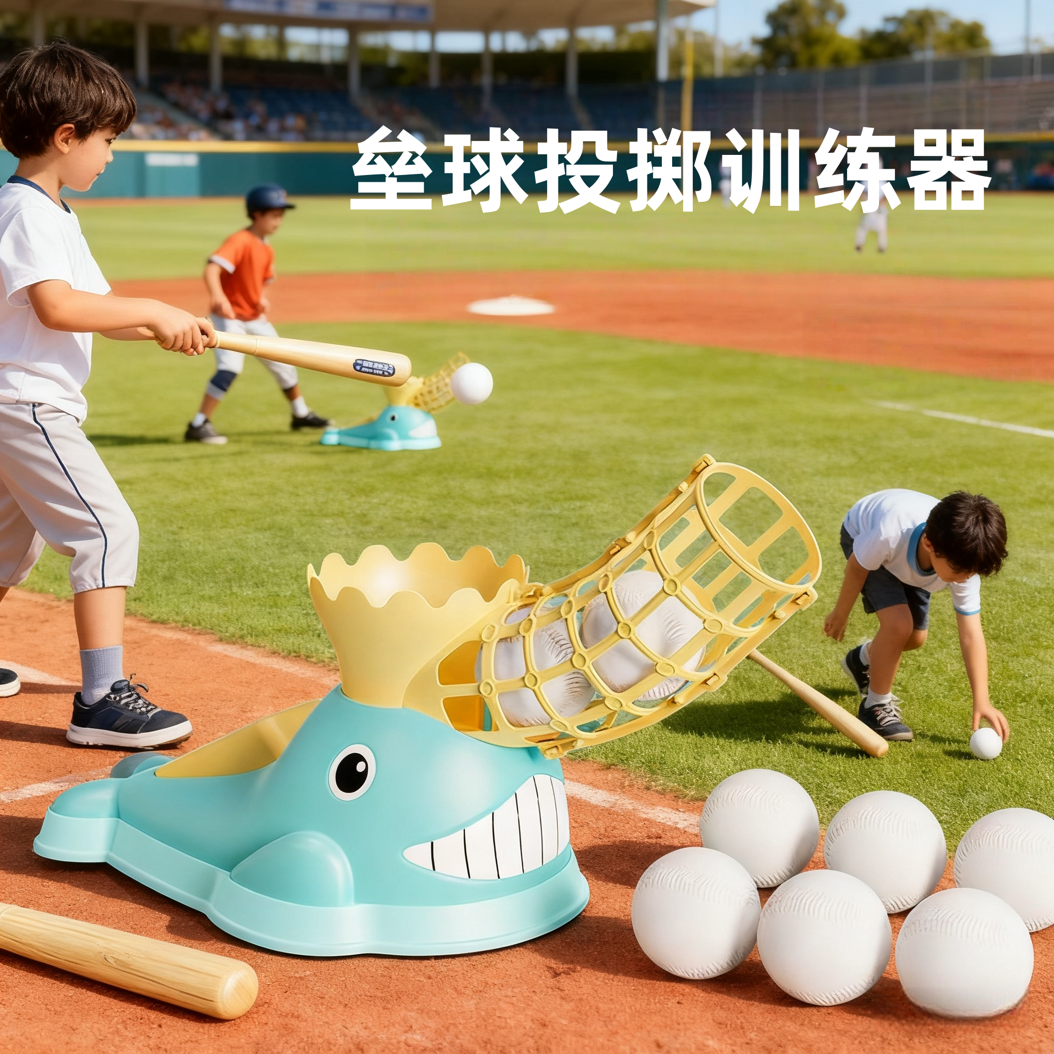 垒球投掷训练器打棒球自动弹射儿