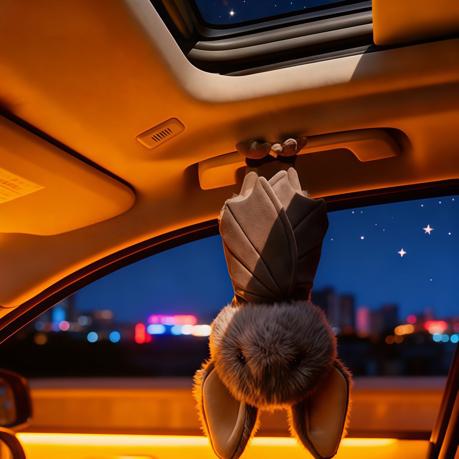 蝙蝠车挂万圣节趣味创意搞怪玩偶礼物蝙蝠毛绒公仔汽车内饰朋友