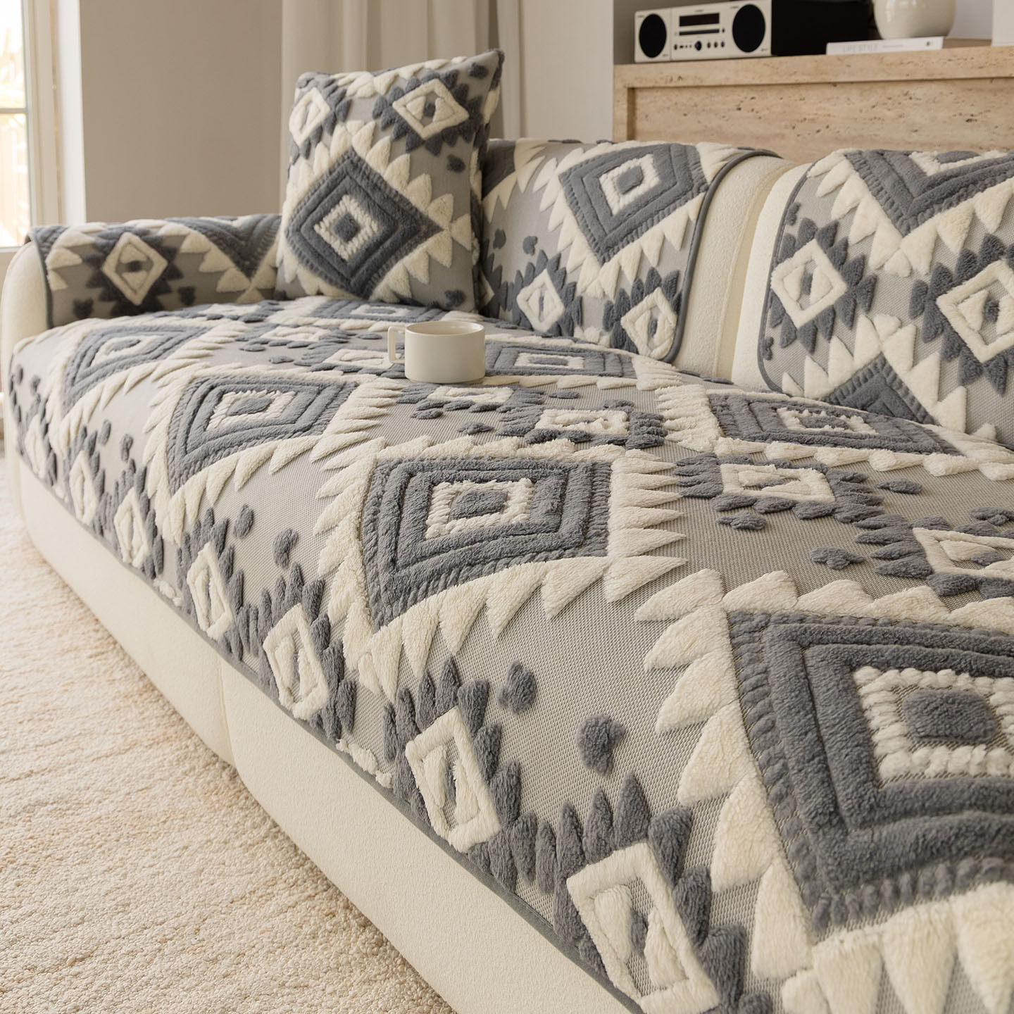 2026秋冬新款加厚舒棉绒沙发垫一片式固定防滑直排皮沙发套罩,居家布艺,沙发套,淘宝优惠券,粉丝福利购,淘宝优惠卷