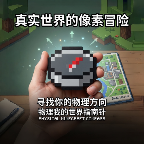 我的像素世界指南针潮玩钥匙扣