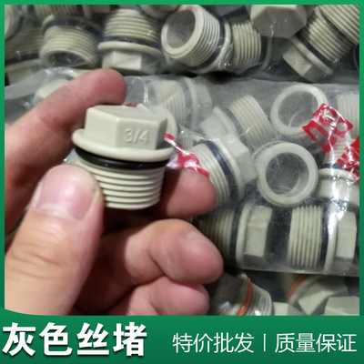 灰色PPR水管螺纹试压丝堵