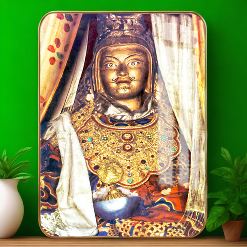 莲花生的摆台画观想图摆件定制学院版唐卡挂画水晶摆台高清防水画