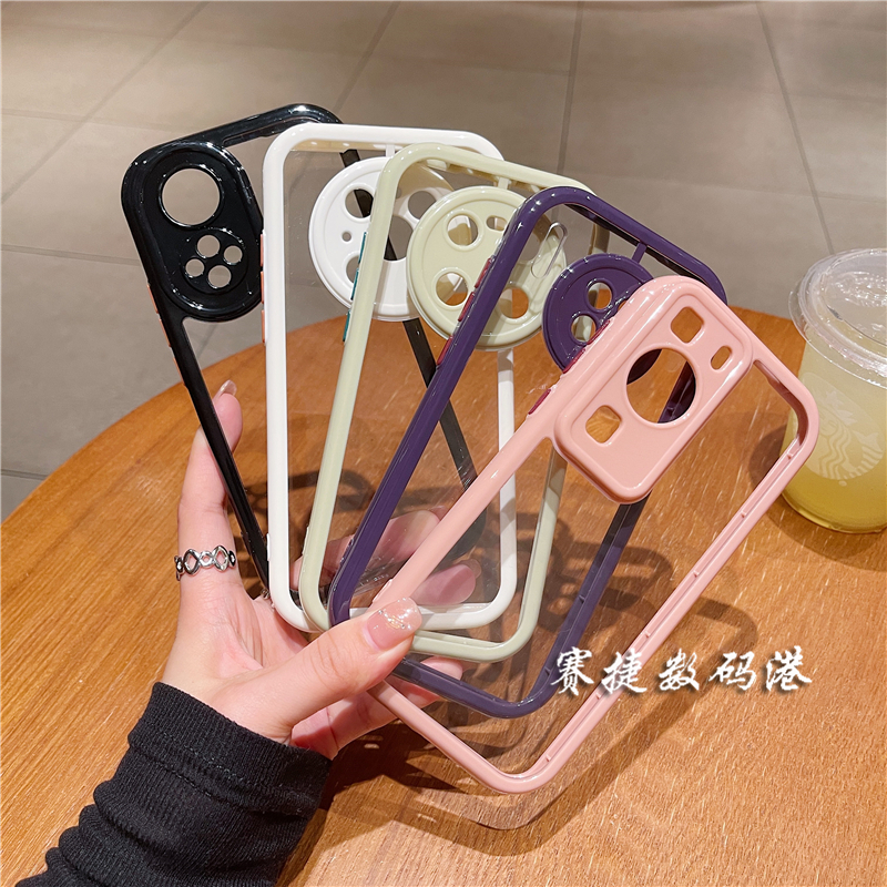 ins撞色边框透明壳vivo X200/x100/x90/x80/x70/x60手机壳pro个性s18简约s17防摔s16全包s15情侣S20新款y52s