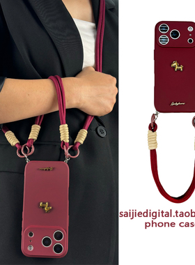 新年安可拉红小金马适用小米14/13/12/11手机壳pro高级感红米note15/13/12/9斜挎挂绳K70手提K90小众K80创意