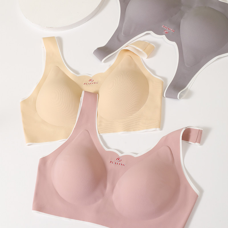 无钢圈性感胸罩薄款无痕内衣女舒适乳胶内衣背心式文胸