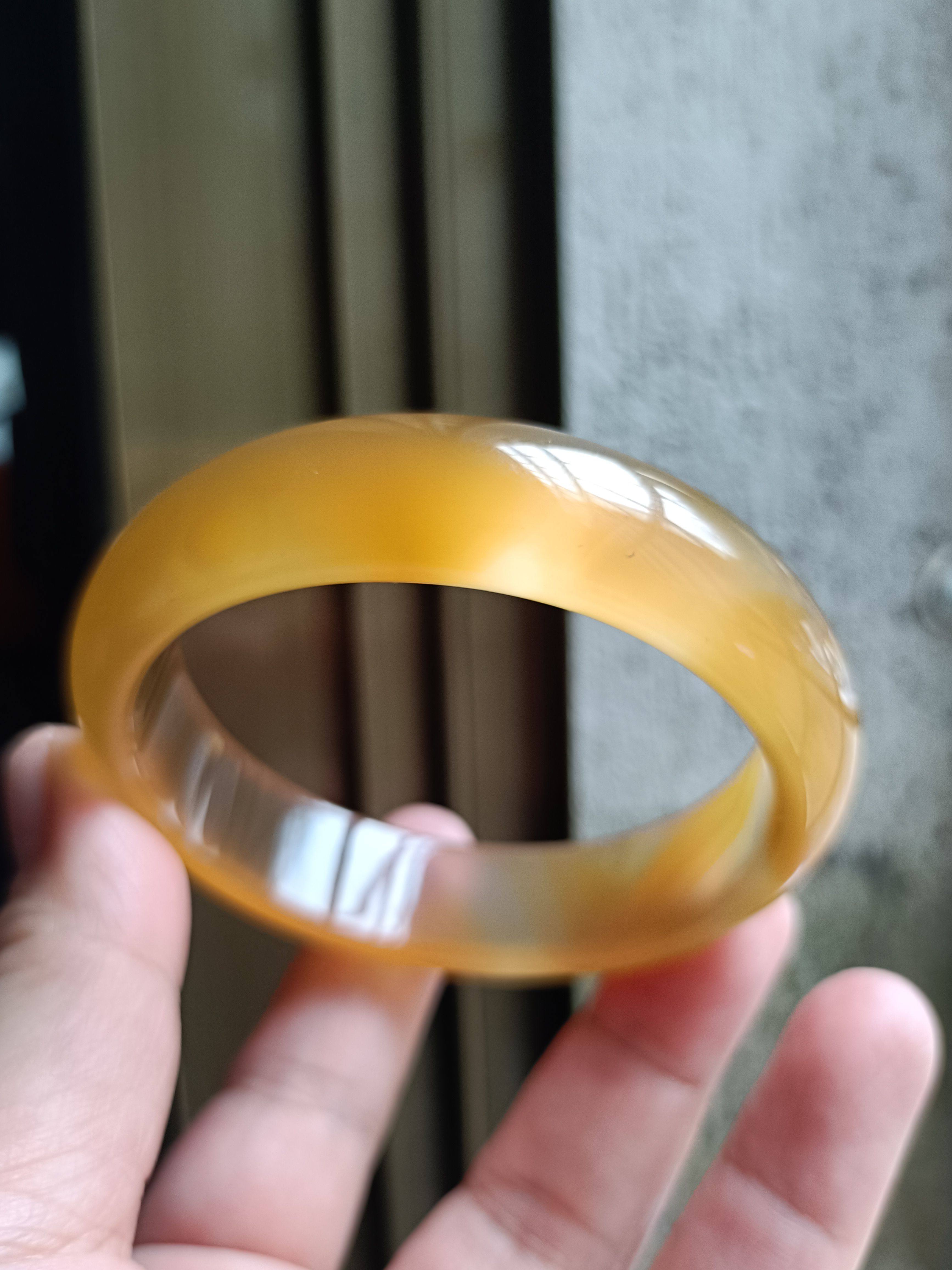 一物一拍天然巴西冰糖玛瑙手镯高冰透起荧光原石无烧女款送礼169