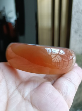 一物一拍巴西天然橘色俏玛瑙手镯大气手环女玉镯水润圆滑原石222