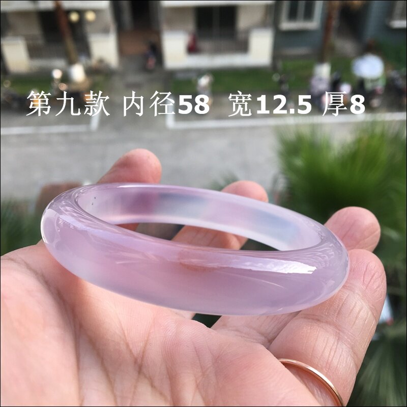 多款巴西天然加厚朱砂冰彩紫罗兰玛瑙手镯原石复古圆镯玉髓女礼