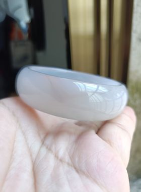 一物一拍巴西纯天然白玛瑙加宽加厚时尚百搭原石女手环礼玉镯260