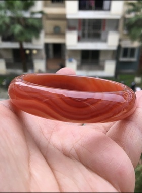 巴西天然缠丝红玛瑙手镯加厚中宽女礼原石无烧厦门玉髓水润圆滑11