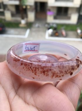 精美套装巴西天然紫红朱砂加厚中宽玛瑙手镯平安扣吊坠276