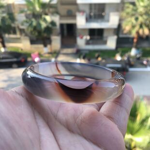 巴西天然豹纹俏红灰玛瑙手镯中宽加厚特色原石无烧玉髓女礼厦门28