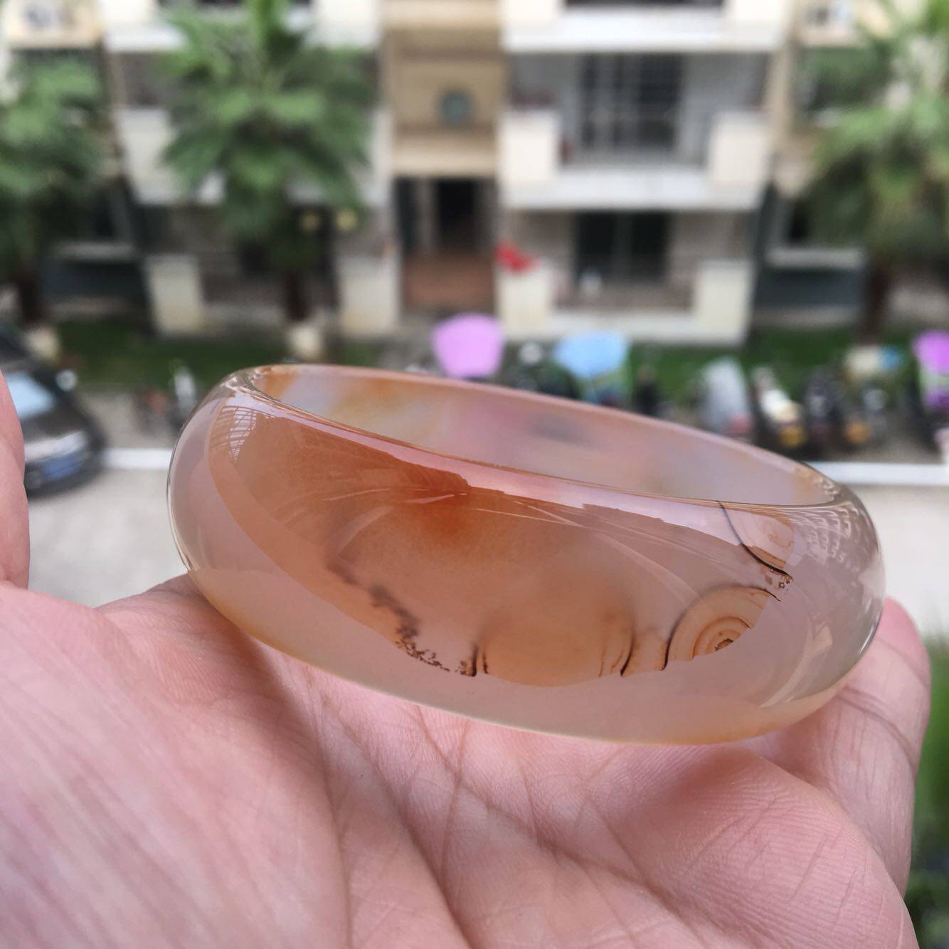 精美象形图案纯天然玛瑙手镯加宽加厚鹅黄原石玉髓女礼水润光泽34