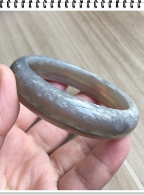 正品原石天然冰裂缠丝灰玛瑙手镯加厚手环女礼厂家直销84