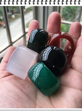 天然玛瑙加厚男友戒指拍两包邮