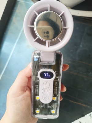 手持充电便携冷敷迷你可折叠小风扇超长续航可照明手电筒