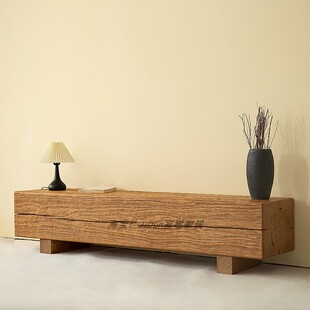 寂墩/民宿酒店实木长条凳休息凳复古长凳客厅原木电视柜床尾凳