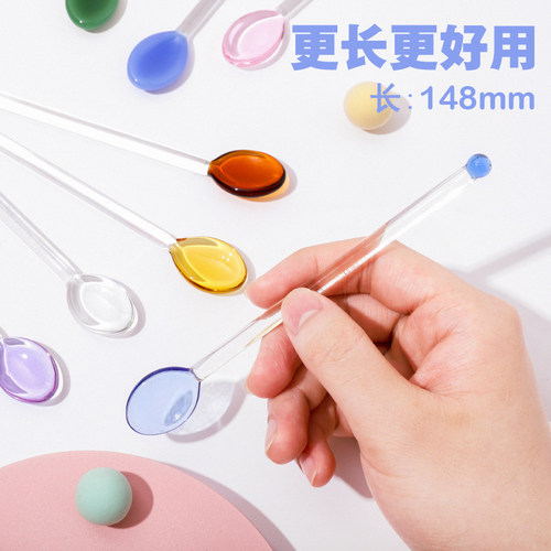 网红透明糖果彩色耐热高温勺子