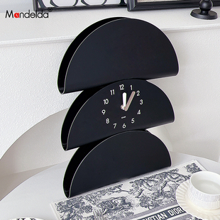 Mandelda免打孔极简挂钟现代客厅简约餐厅艺术大气时钟背景墙挂表