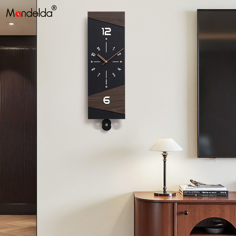 Mandelda免打孔中古风挂钟客厅家用轻奢2026新款创意时钟表挂墙,家居饰品,挂钟,淘宝优惠券,粉丝福利购,淘宝优惠卷