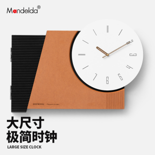Mandelda家用遮挡电表箱装 创意客厅 饰画带钟表现代墙面挂钟时尚