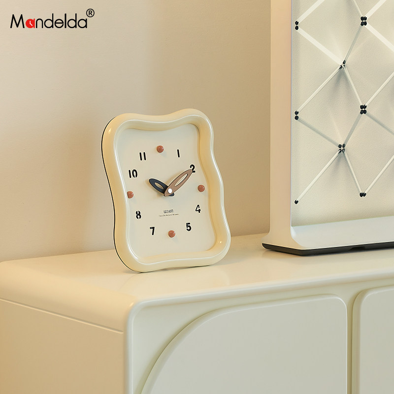 Mandelda家居卧室奶油风时钟客厅玄关装饰品电视柜座钟桌面摆件,家居饰品,桌面摆件,淘宝优惠券,粉丝福利购,淘宝优惠卷