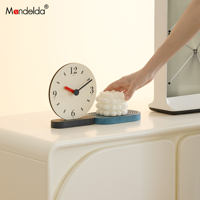 Mandelda办公桌面高级感时钟摆件家居客厅玄关电视柜酒柜装饰品,家居饰品,桌面摆件,淘宝优惠券,粉丝福利购,淘宝优惠卷