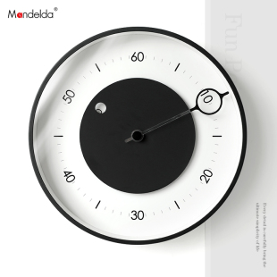 mandelda现代简约创意挂墙时钟客厅家用静音钟表北欧美式 挂钟 时尚