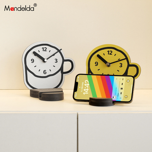Mandelda入户玄关钟表摆放式时钟摆件家居客厅桌面创意支架装饰品