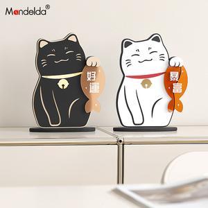 Mandelda简约治愈系家居饰品发财猫桌面手办乔迁新居礼品氛围感