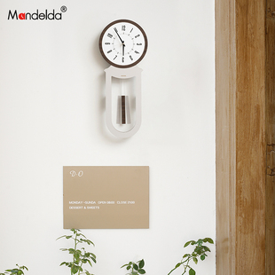 Mandelda免打孔法式 复古挂钟客厅轻奢艺术钟表网红创意挂墙时钟
