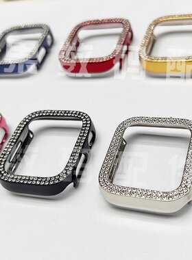 适用ApplewatchS11苹果手表壳双排镶钻壳iwatchS10/9/8镂空保护套